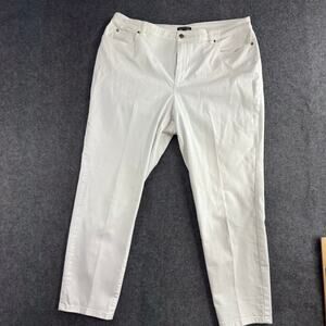 Eileen Fisher Organic Cotton Mid Rise Jeans Cropped Size‎ 18 White